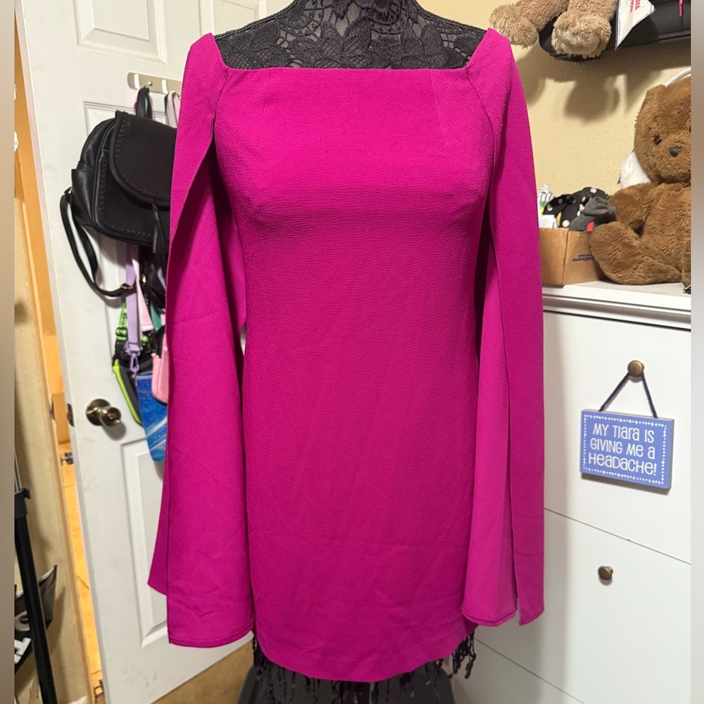 Trina Turk Fuchsia Long Sleeve Dress